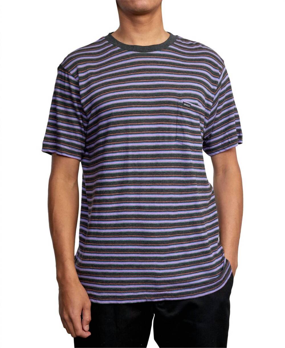 NEW RVCA men's knit crew neck t-shirt in purple